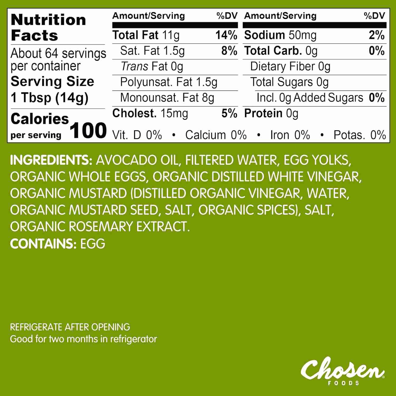 Chosen 100% Pure Avocado Oil Mayo - Image 2