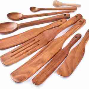 Wooden Spurtle Utensil Set - 9 pcs