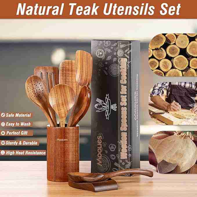 Wooden Utensil Set - 9 pcs - Image 3
